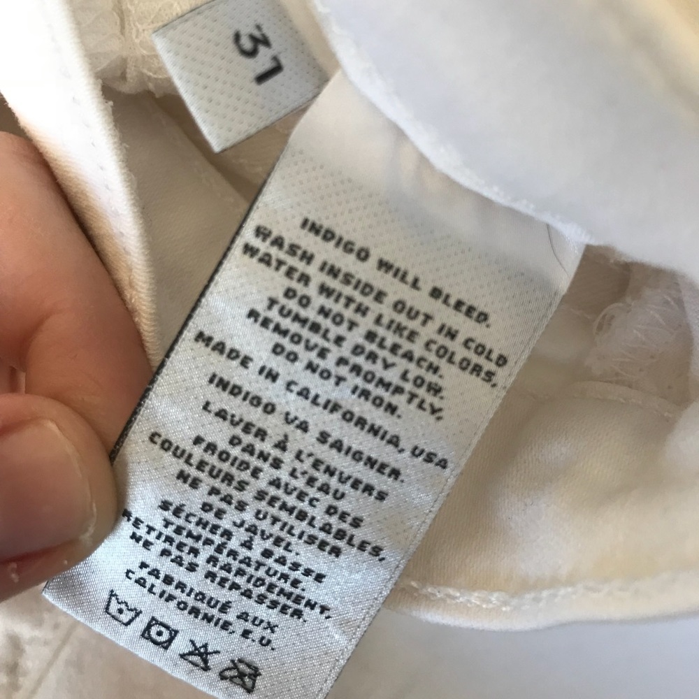 J BRAND Women's Mid-Rise Rail Jeans White - Picture 6 of 7